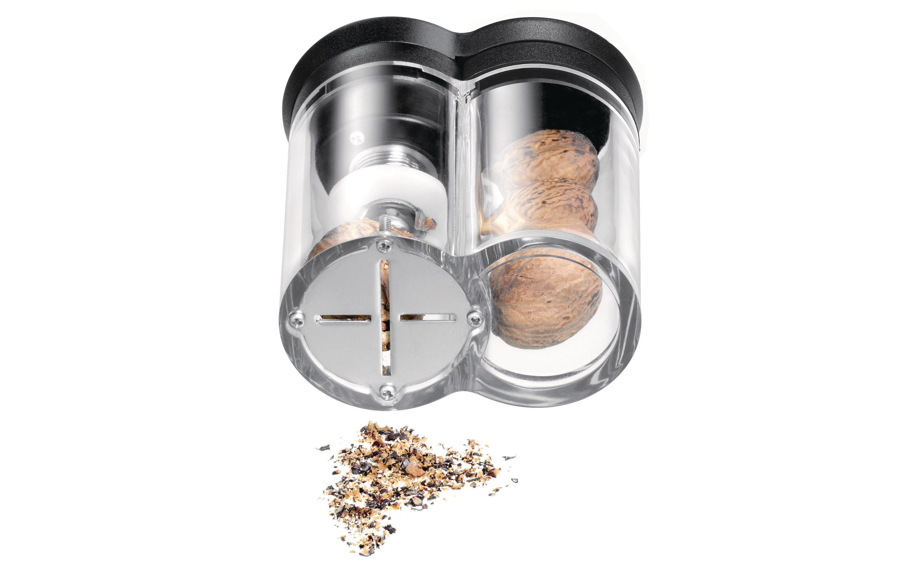 Muskatmühle Mulino 10 cm, TransparentMit hochwertiger Edelstahlreibfläche