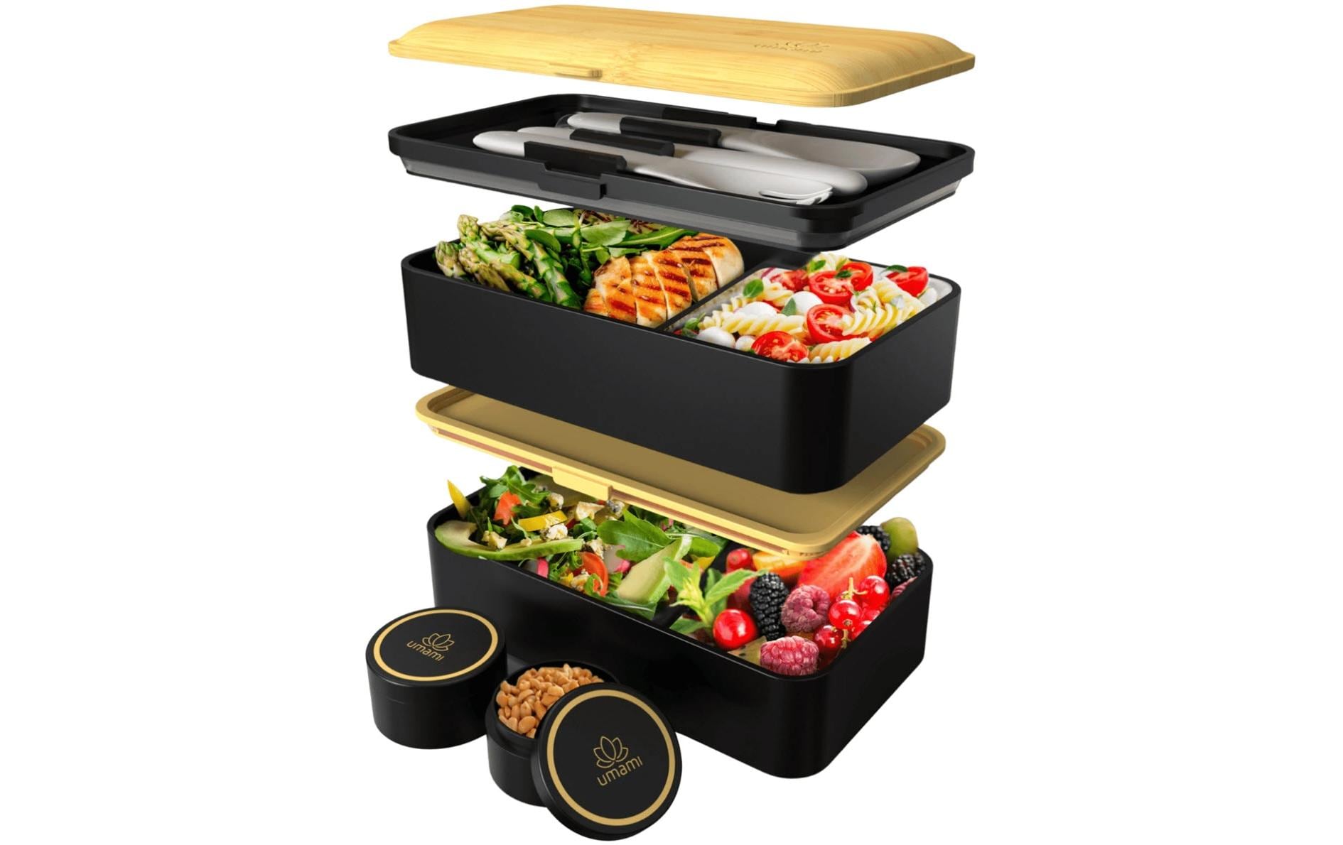 Lunchbox Original L Black und BambooPraktische und nachhaltige Lunchbox