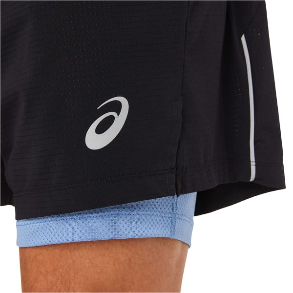 Short running ASICS FUJITRAIL SHORT PERFORMANCE BLACK/BLUE HARMONY