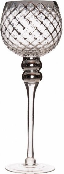 Intratuin waxinelichthouder op voet Coby zilver D 12 H 30 cm