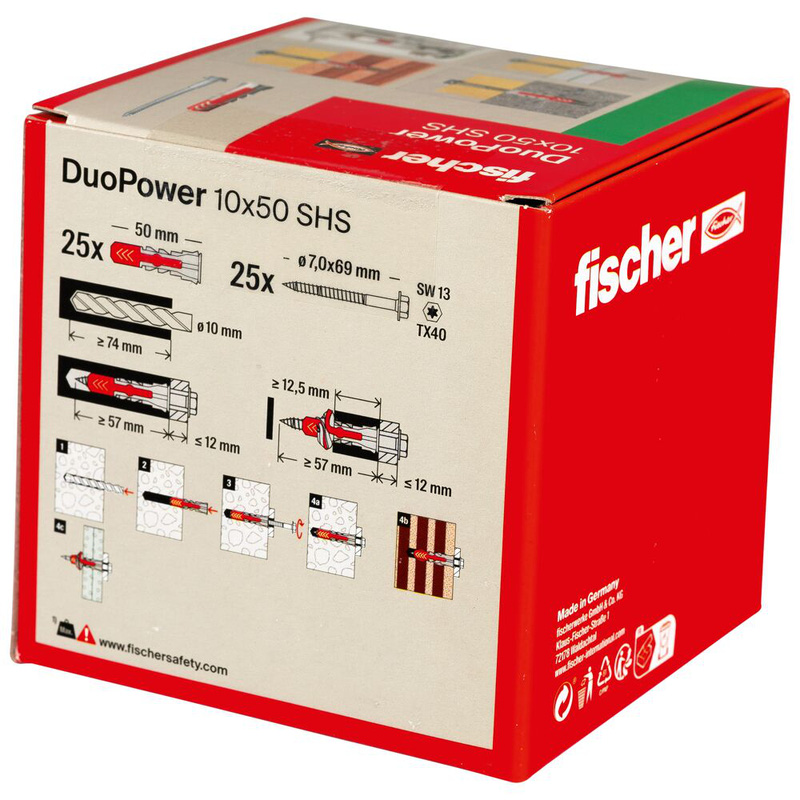 Fischer Duopower pluggen + schroef 10x50mm