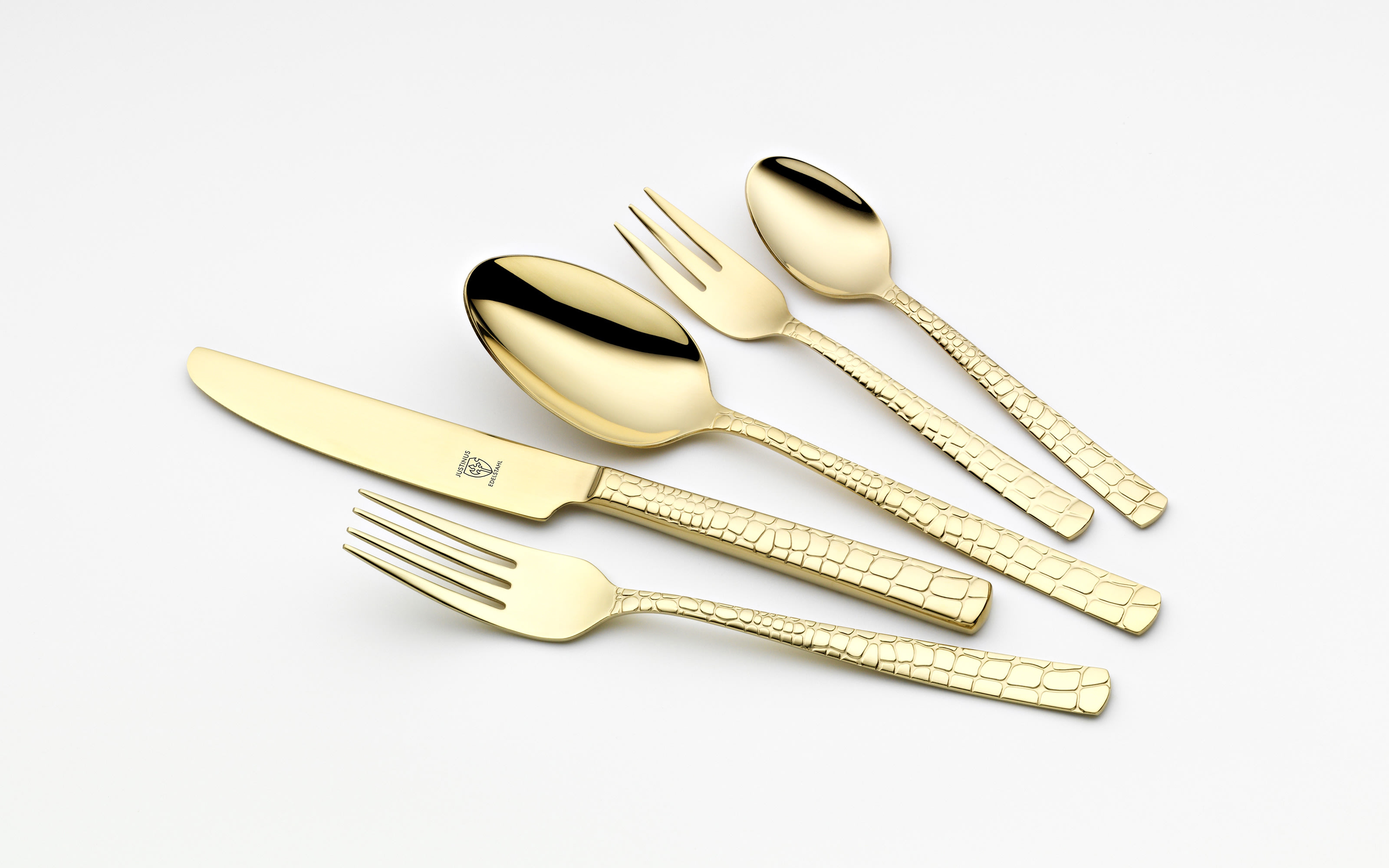 Menübesteck Croco, gold, 30-teilig