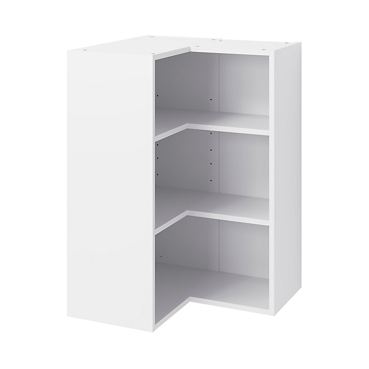 Caisson haut d'angle de cuisine 2 portes GoodHome Caraway Blanc H. 90 cm x l. 63 cm