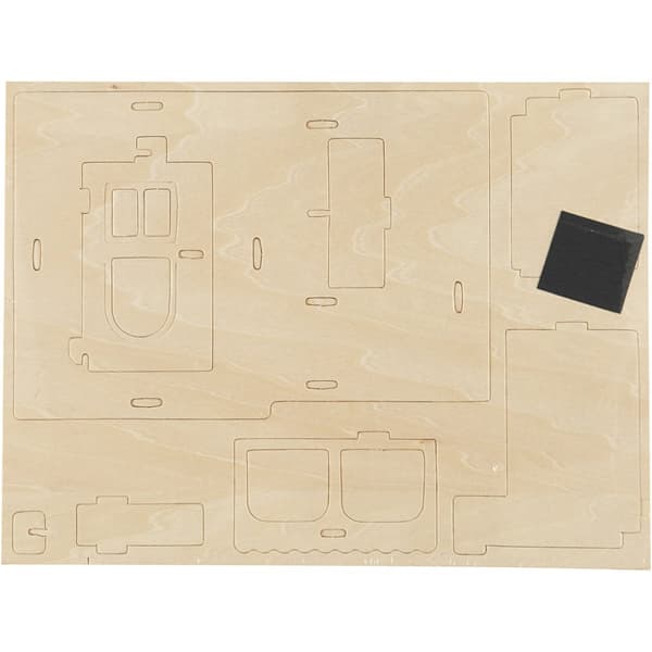 3D Konstruksjonsfigur, Hus med hveranda, str. 22,5x16x17,5, 1 stk.