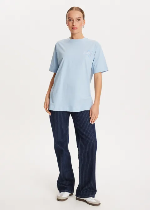 T-shirt met print amour blauw (BLW.L)