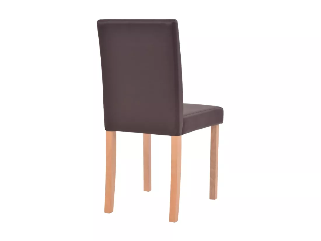 Table et chaises 7 pcs Cuir synthétique Chêne Marron