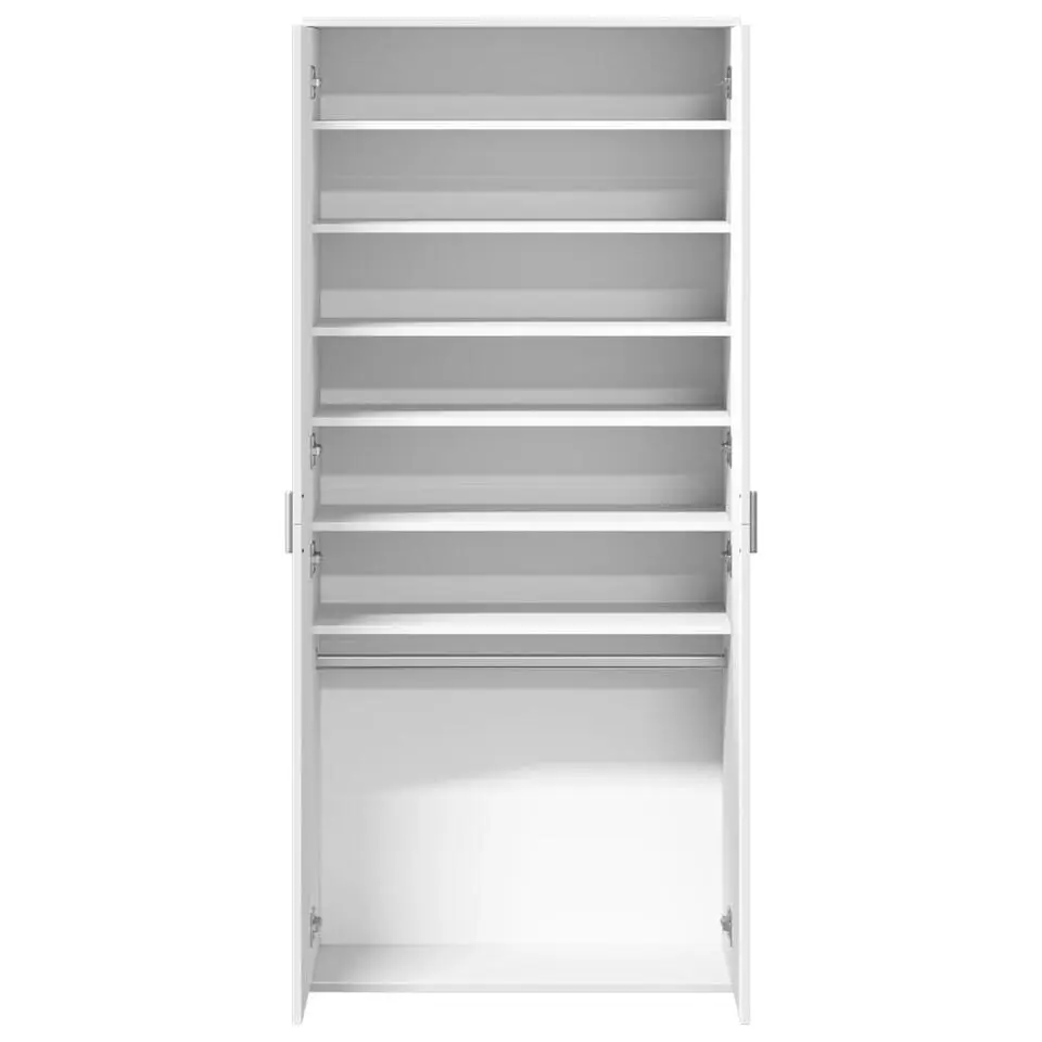 vidaXL - Hoge Schoenenkast met 7 planken en 2 deuren - Wit - 80x39x178 cm