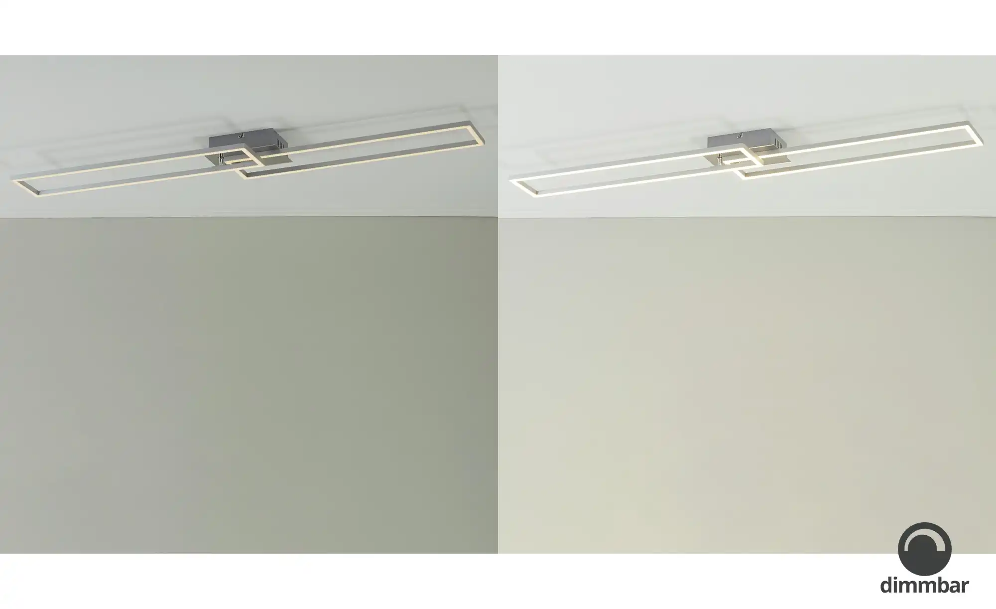 Meisterleuchten LED-Deckenleuchte, 2-flammig chrom mit Fernbedienung