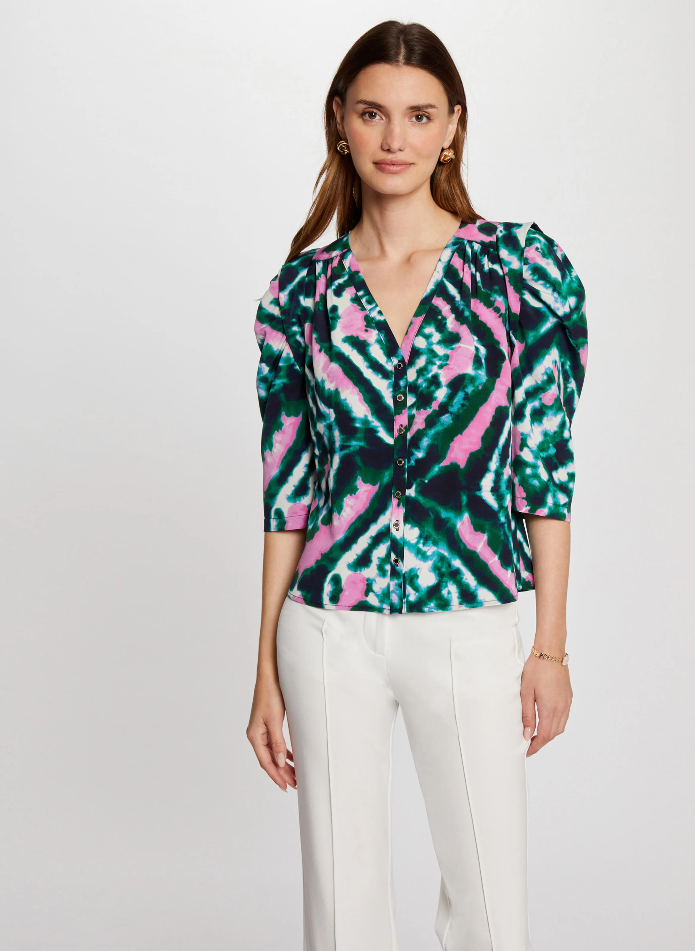CASA.F - Chemise manches 3/4 imprimée| Multicolore