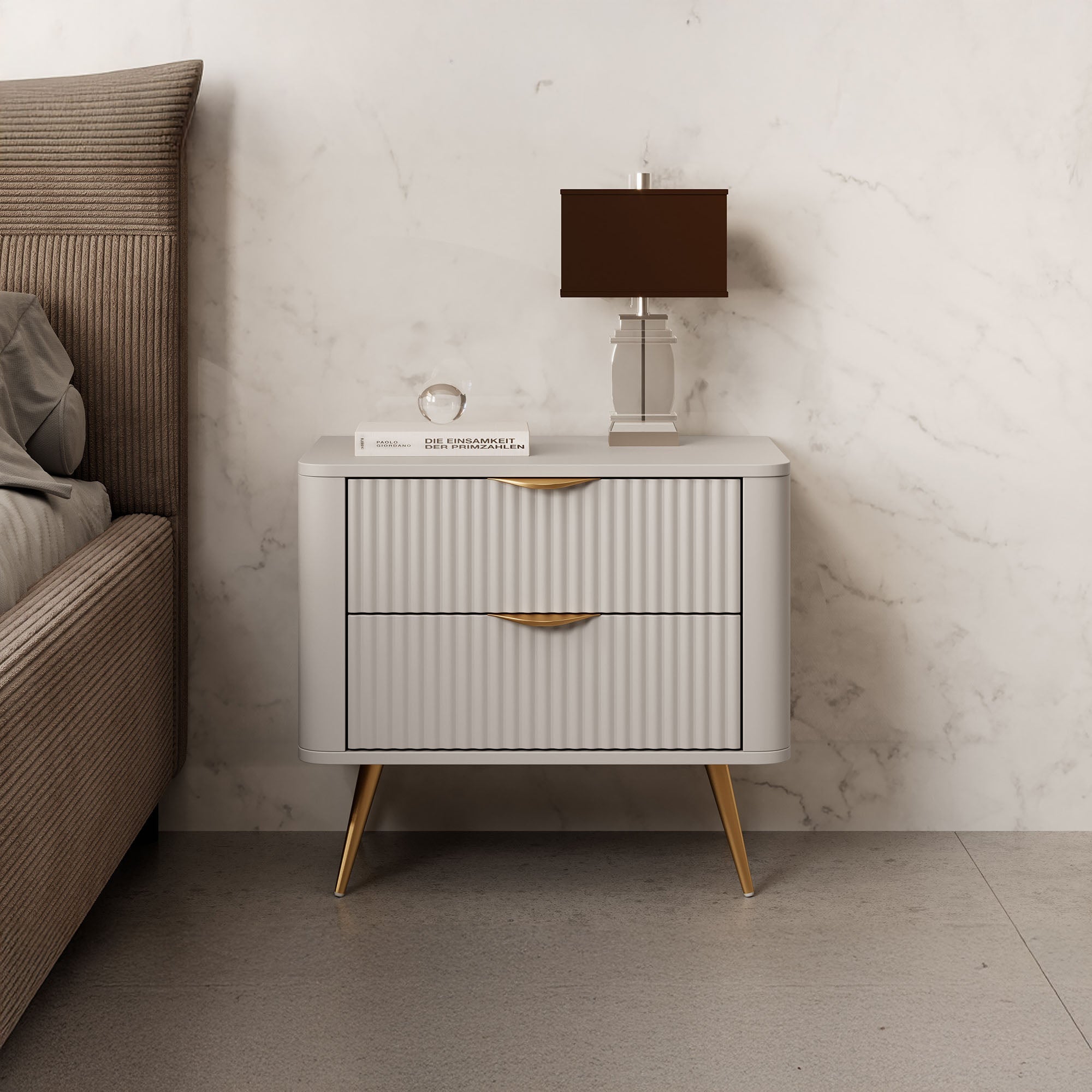 Meubella - Nachtkastje Lima - Beige - 63 cm