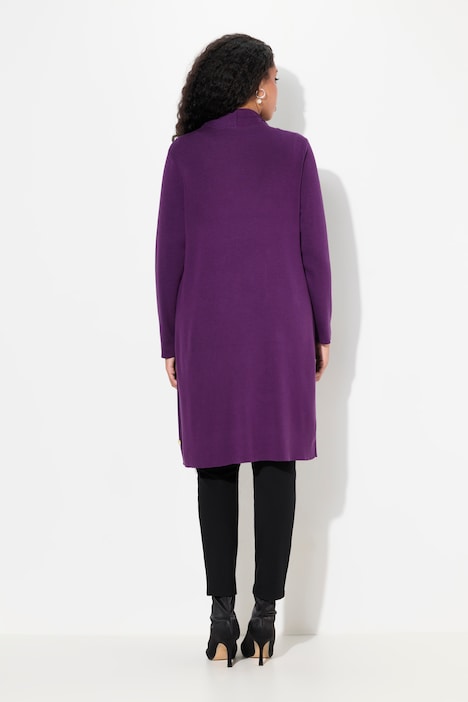 Strickjacke, lange, offene Form, weicher Feinstrick