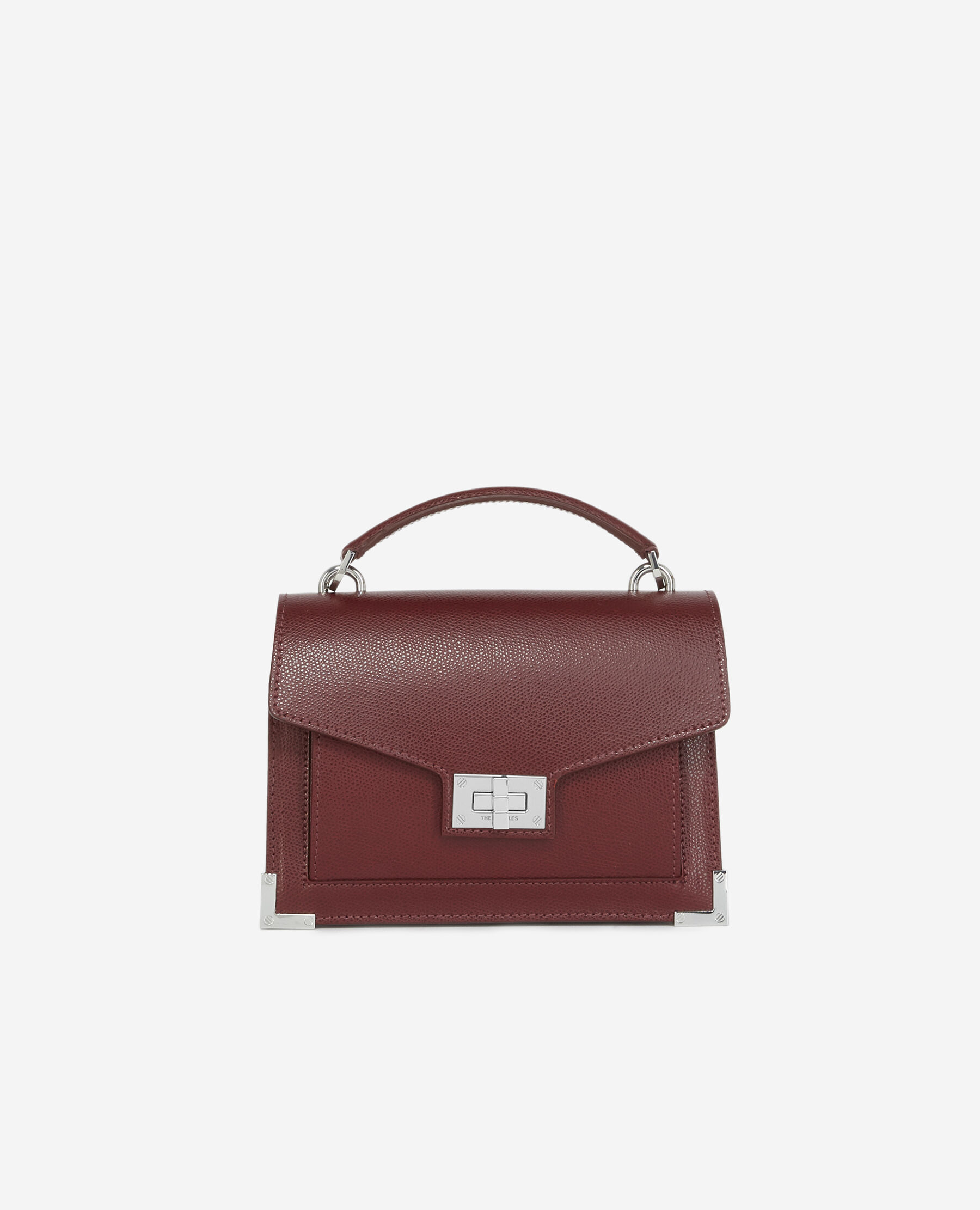 Sac Emily Small en cuir grainé bordeaux