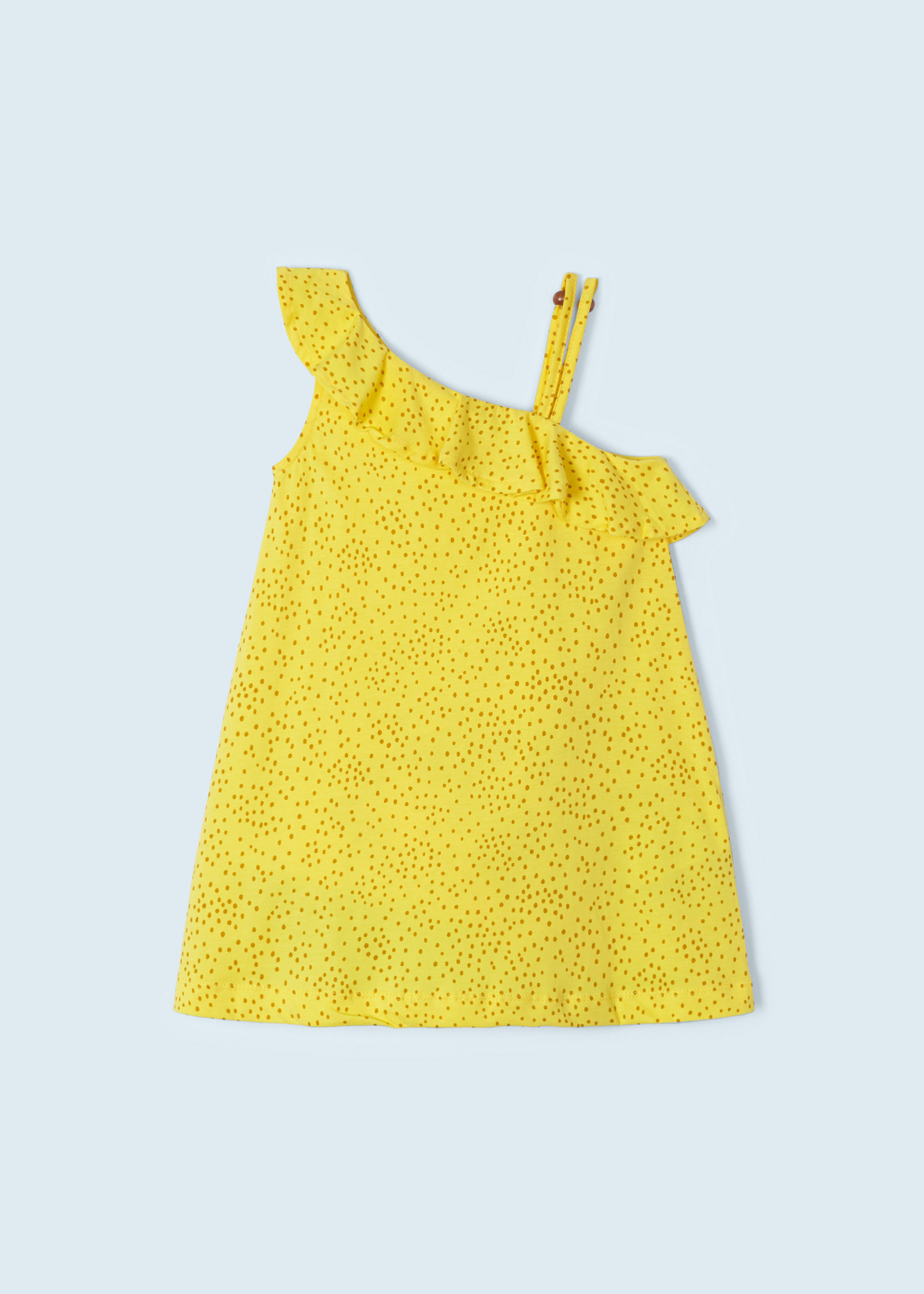 Vestido assimétrico de algodão sustentável para meninas