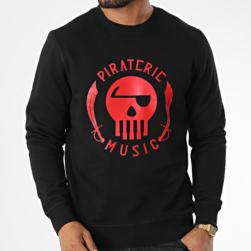 Sweat Crewneck Logo Noir Rouge