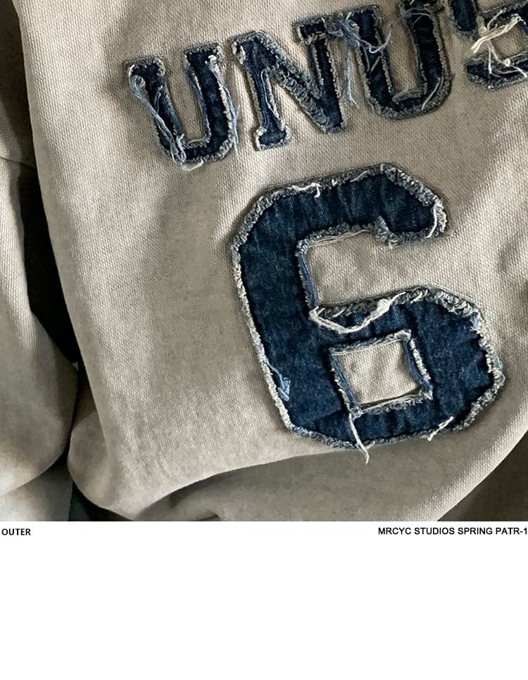 MRCYC - Sweatshirt met ronde hals en geborduurde letters in distressed-stijl