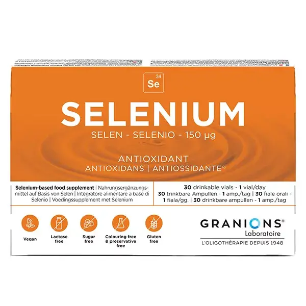 Granions Oligo Sélénium 150µg 30 ampoules