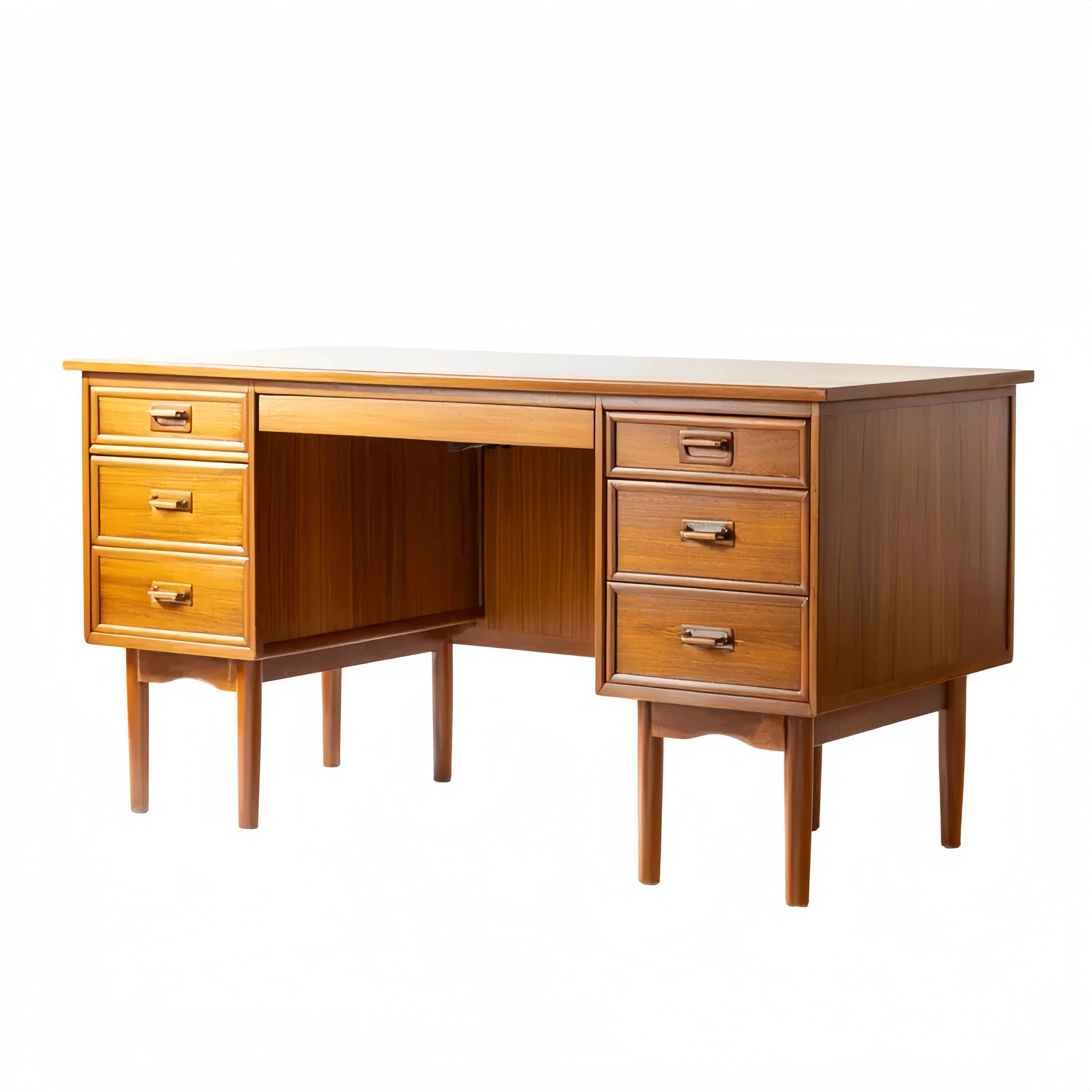 Holz Schreibtisch mit Schubladen 150x60x75 cm - Dunkelbraun - Klassisc