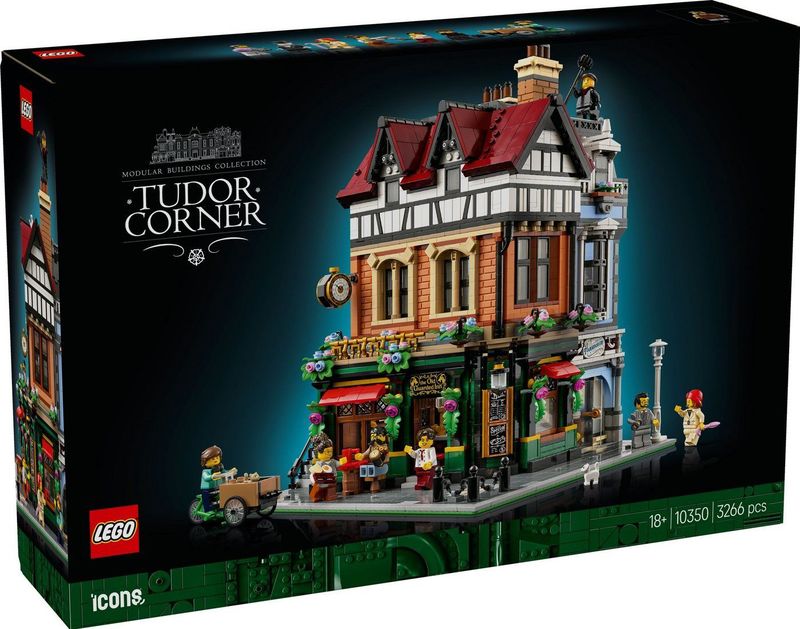 LEGO - Icons Hoekpand - Bouwset - Rood - Baksteen/Hout - Inclusief 8 Minifiguren