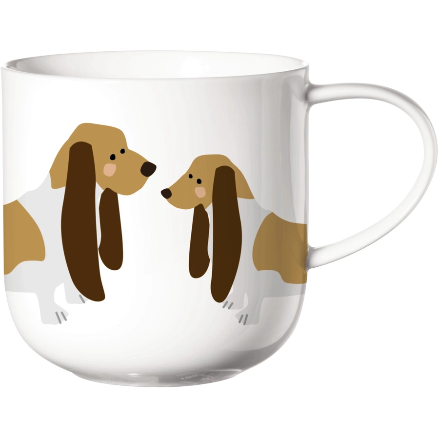ASA Selection Henkelbecher Basset Hound weiß glänzend