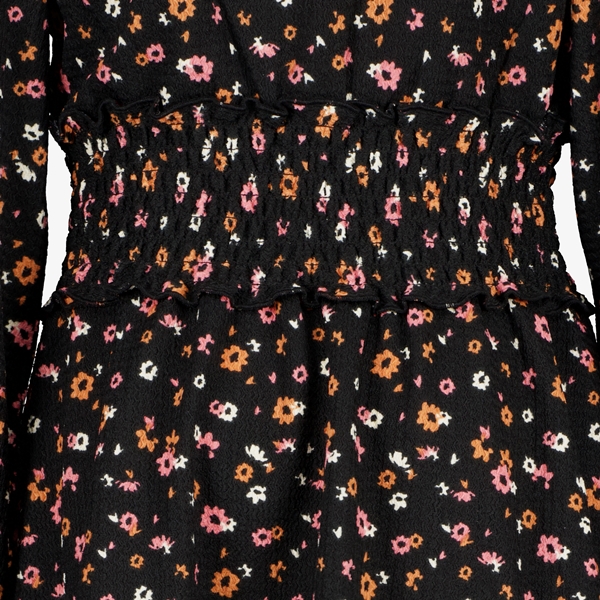 TwoDay meisjes jurk met bloemenprint zwart