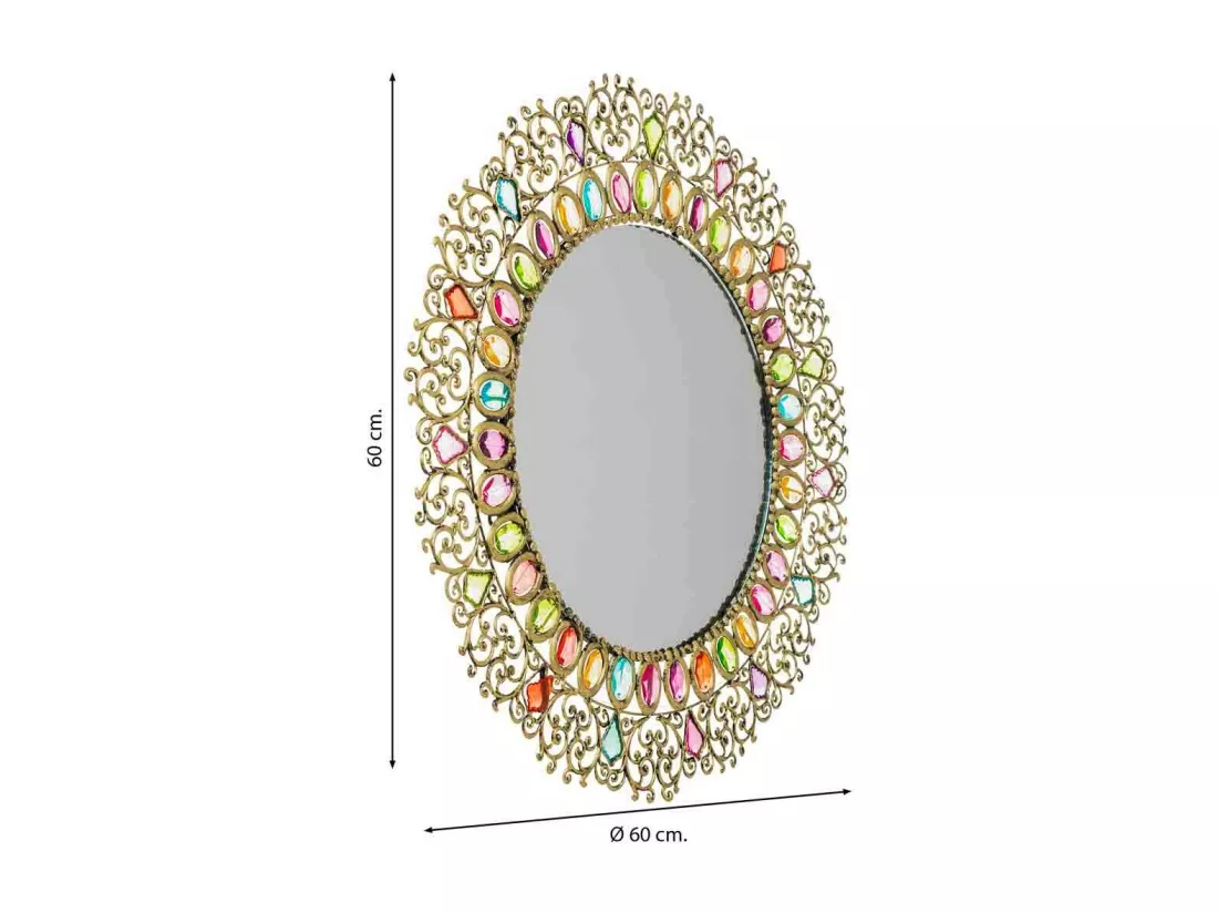 Miroir avec verre acrylique coloré