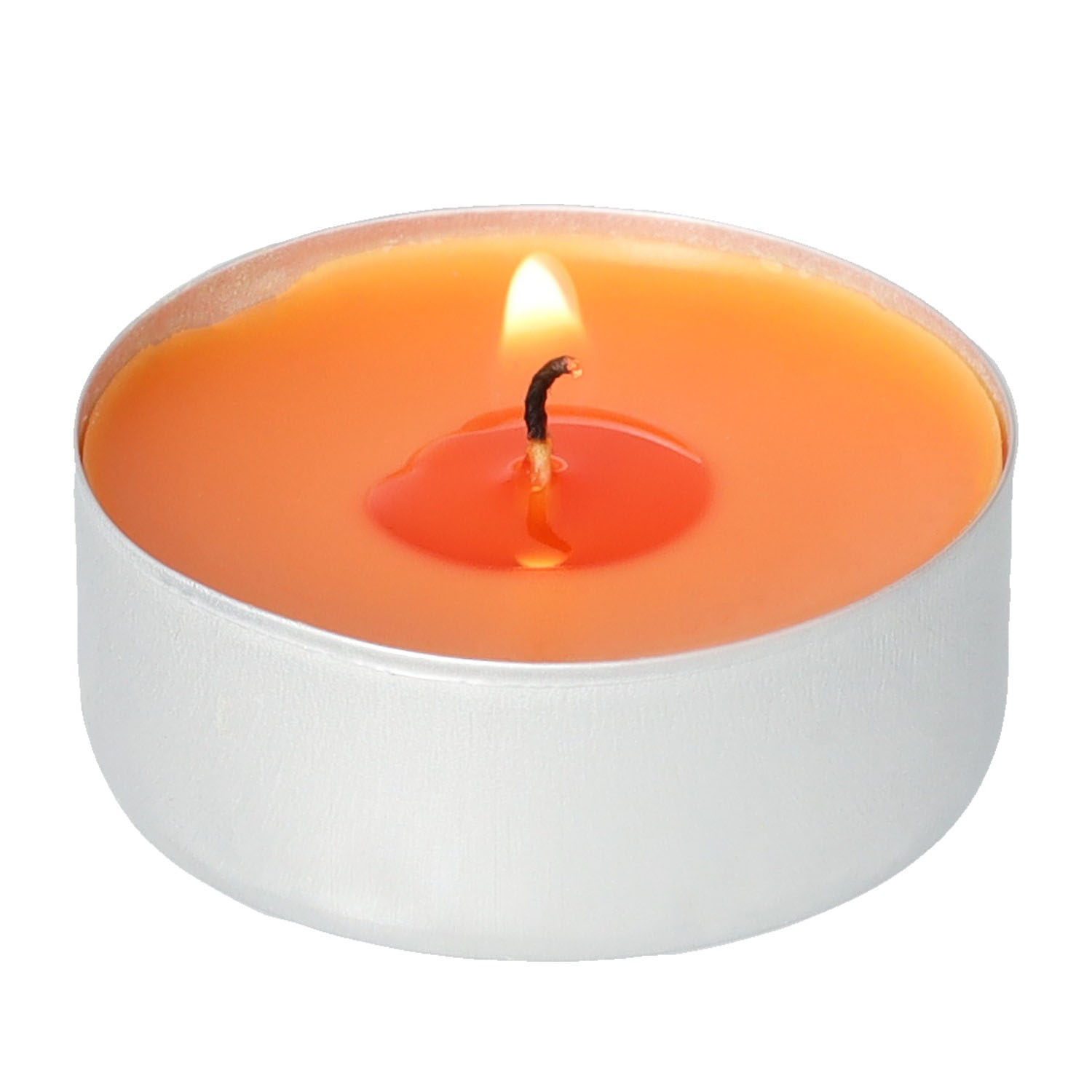 (6er Set) Ø37mm Duft Kerzen Flache Rechauds Aromatherapie Teelichter (64677) - Orange