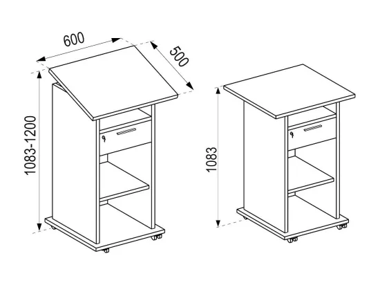Table Chariot Beamer Projector Rouleaux Neta