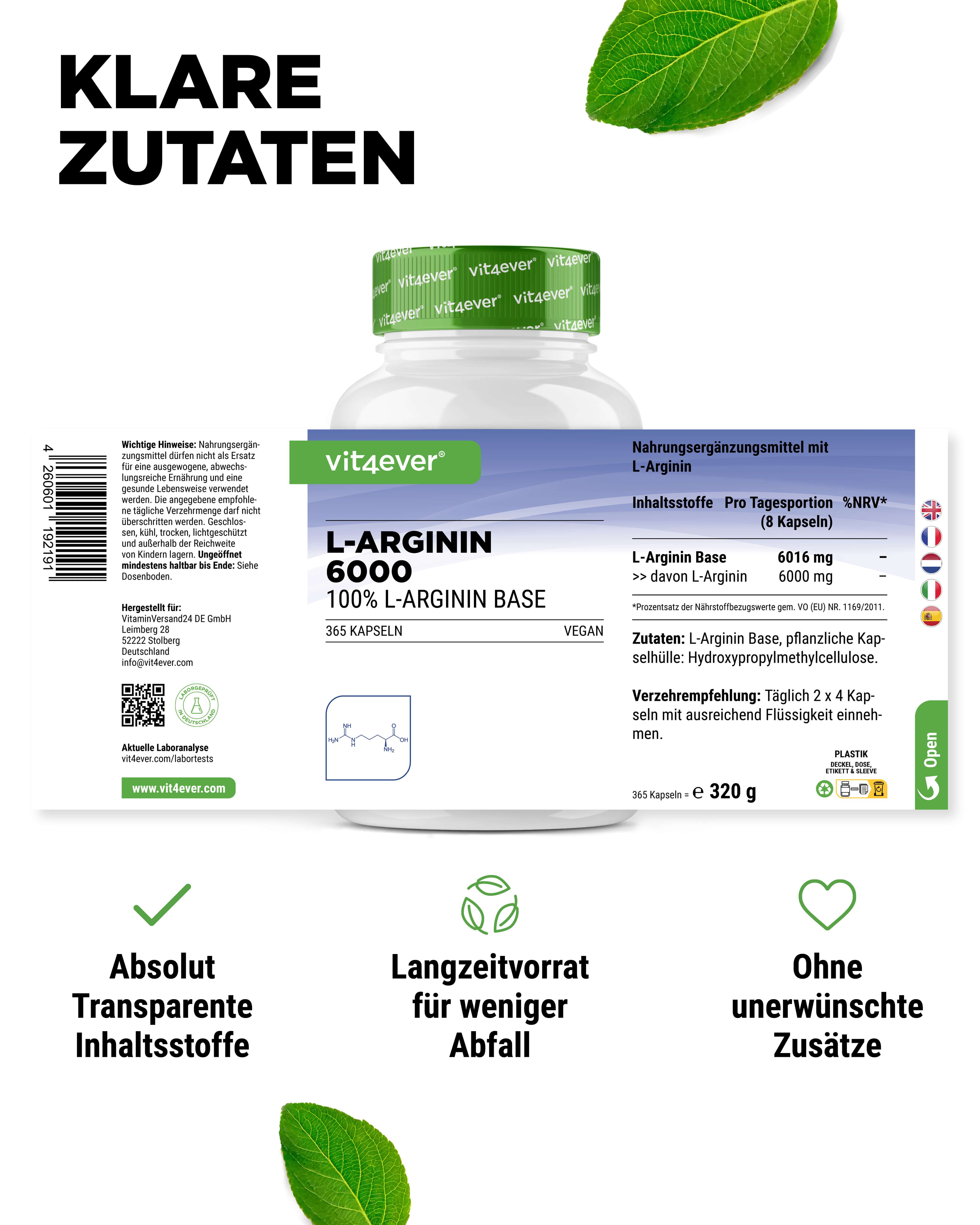 vit4ever L-Arginin Intenso