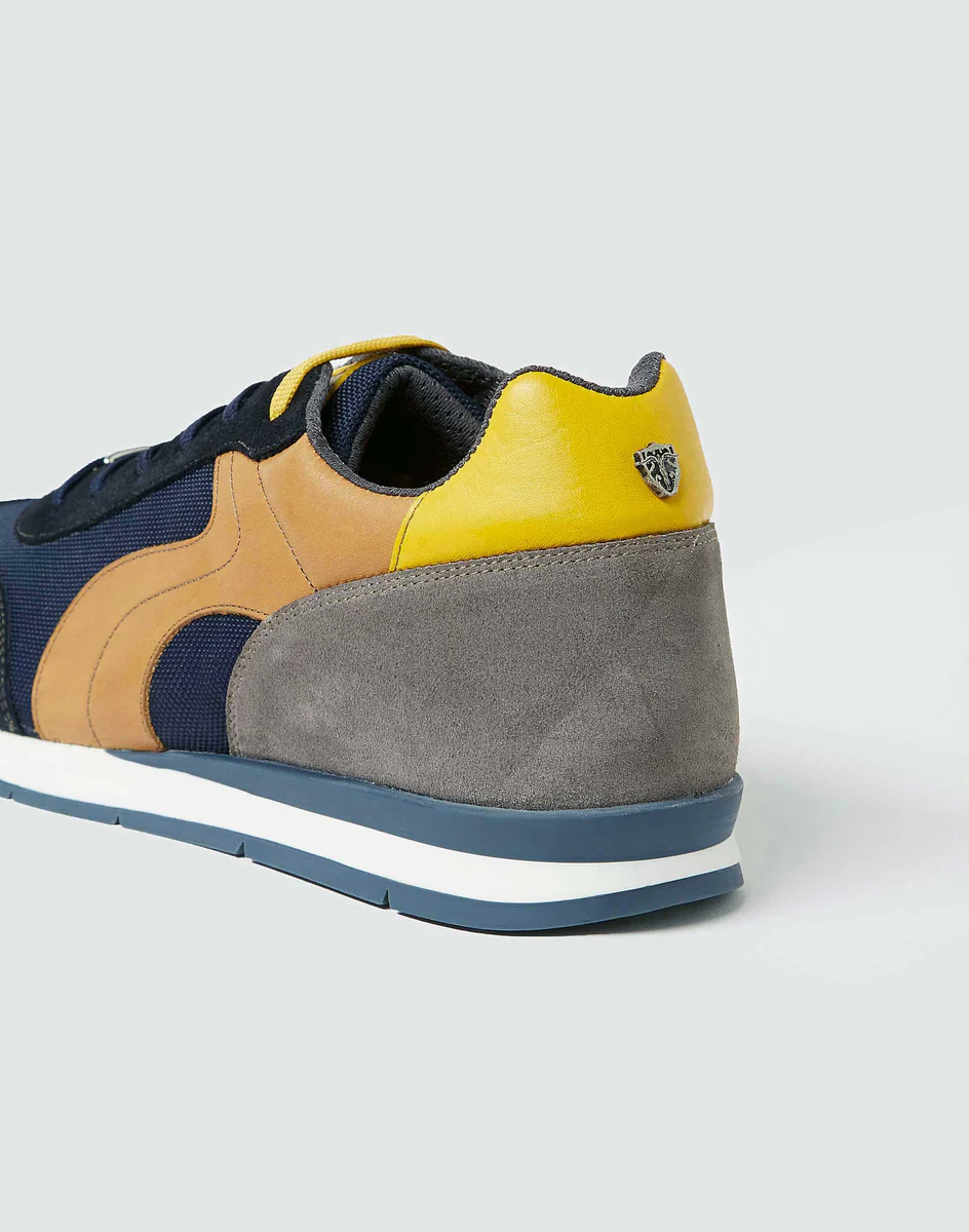 Sneakers bi-matière marine