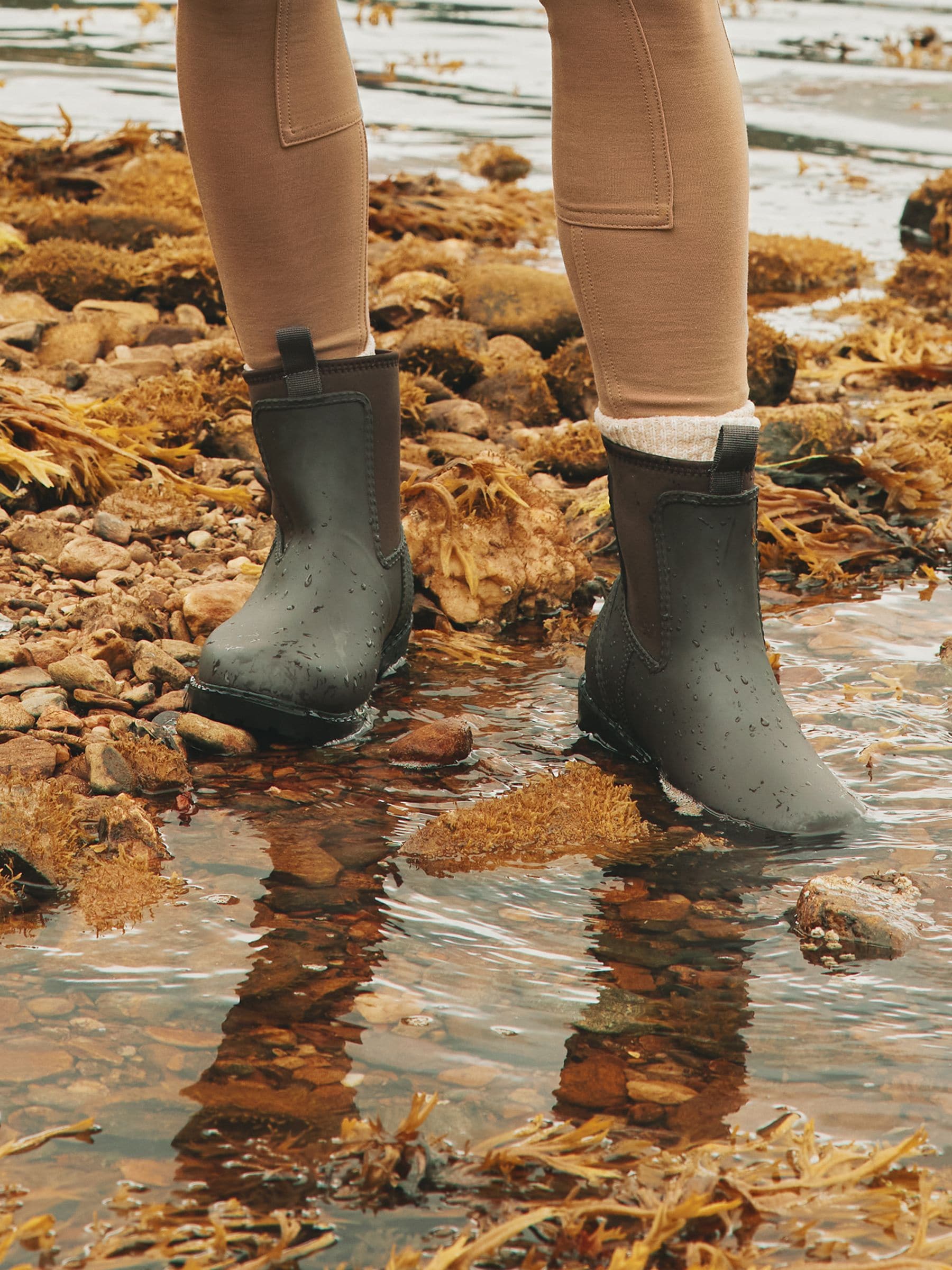 Chocoladebruin - Joules Oakfield Short Neoprene Lined Wellies