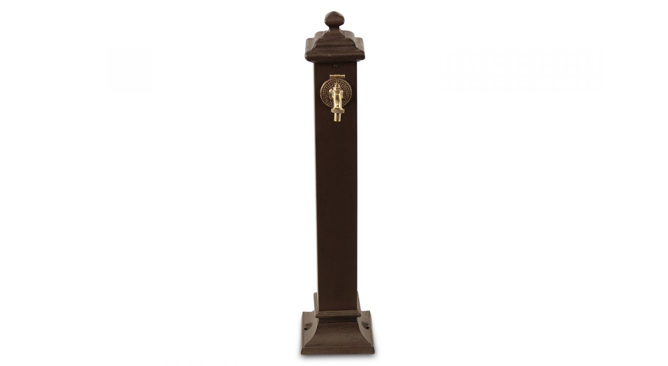 Fontaine de jardin métal marron 18.5x18.5x85.5cm
