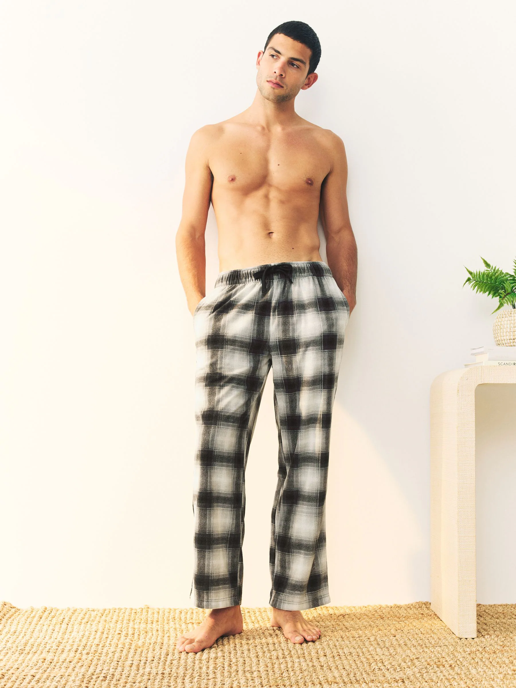 Leisteengrijs geruit - Motionflex behaaglijke Pyjama's met open zoom
