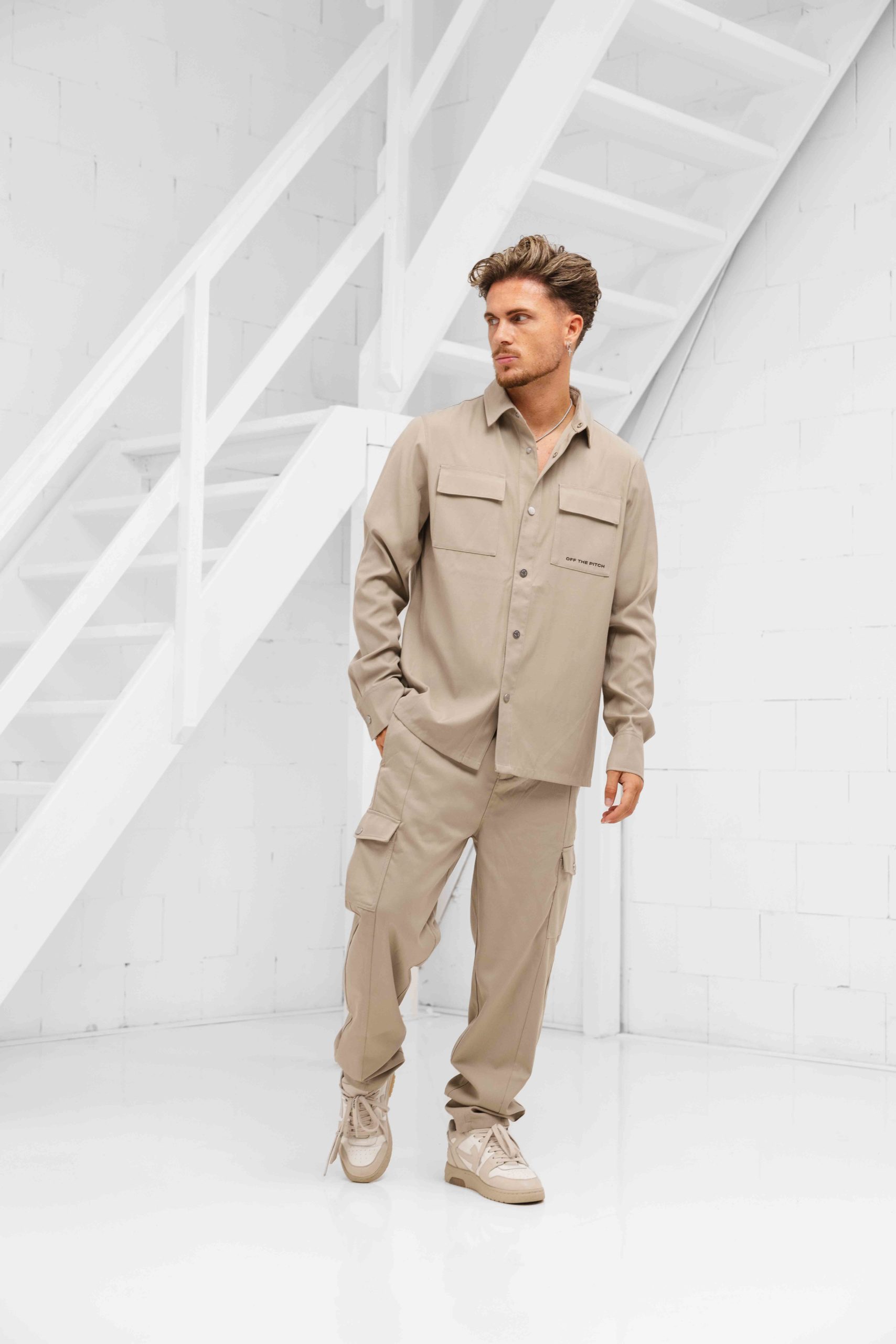 Off The Pitch System Shirt Heren Beige