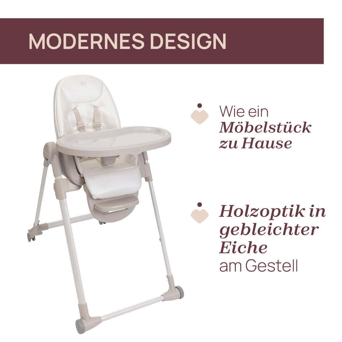 Chicco Hochstuhl »Polly Armonia Motherpearl« () mit Essbrett