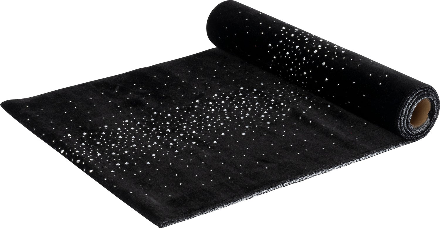 Intratuin tafelloper Shine zwart 200 x 35 cm