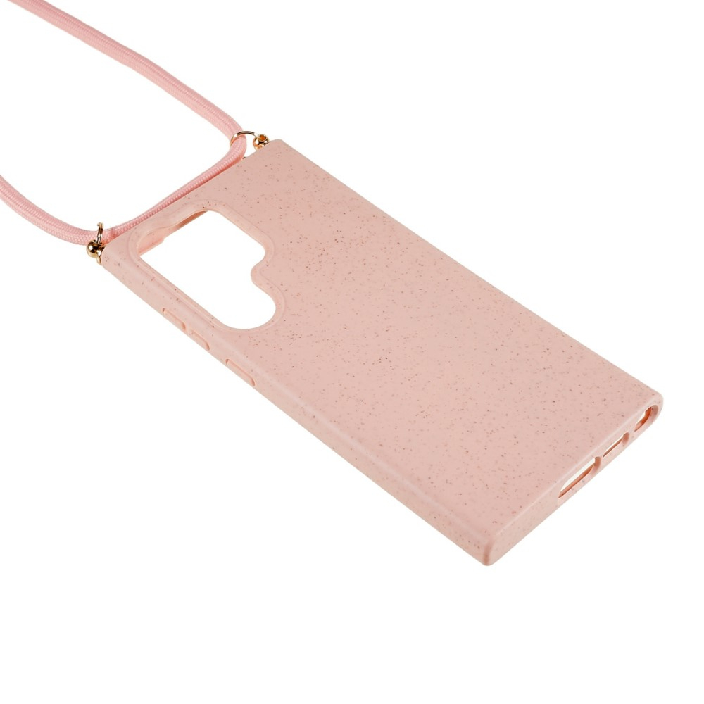Samsung Galaxy S23 Ultra 5G Necklace Bio Gummi Case Hülle Eco Friendly Nachhaltig Kompostierbar   Handykette (150cm) - Rosa