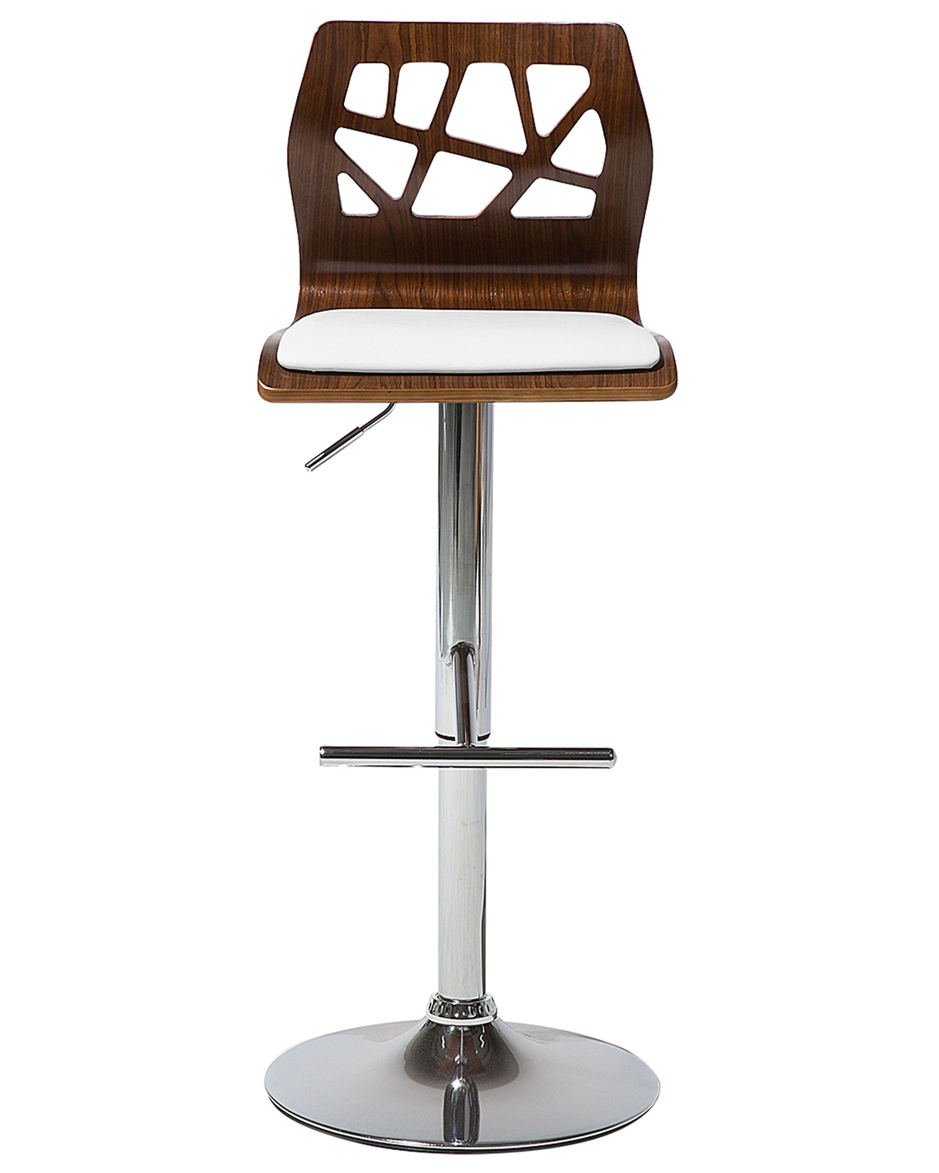 Set van 2 barstoelen PETERSBURG Kunstleer draaibaar Wit/zilver