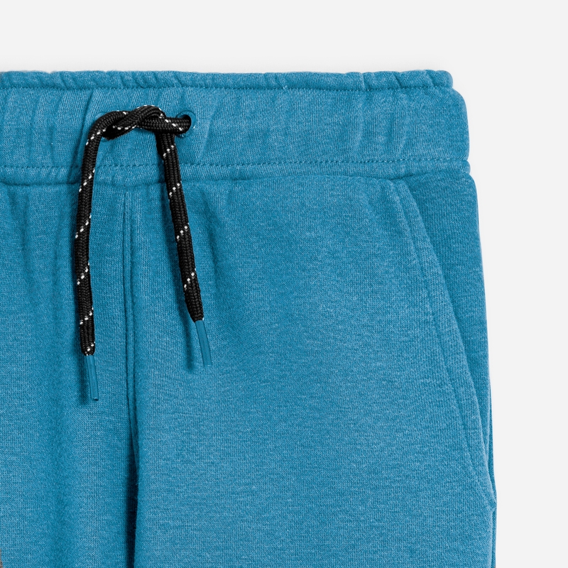 Jogging uni à poches cargo bleu garçon