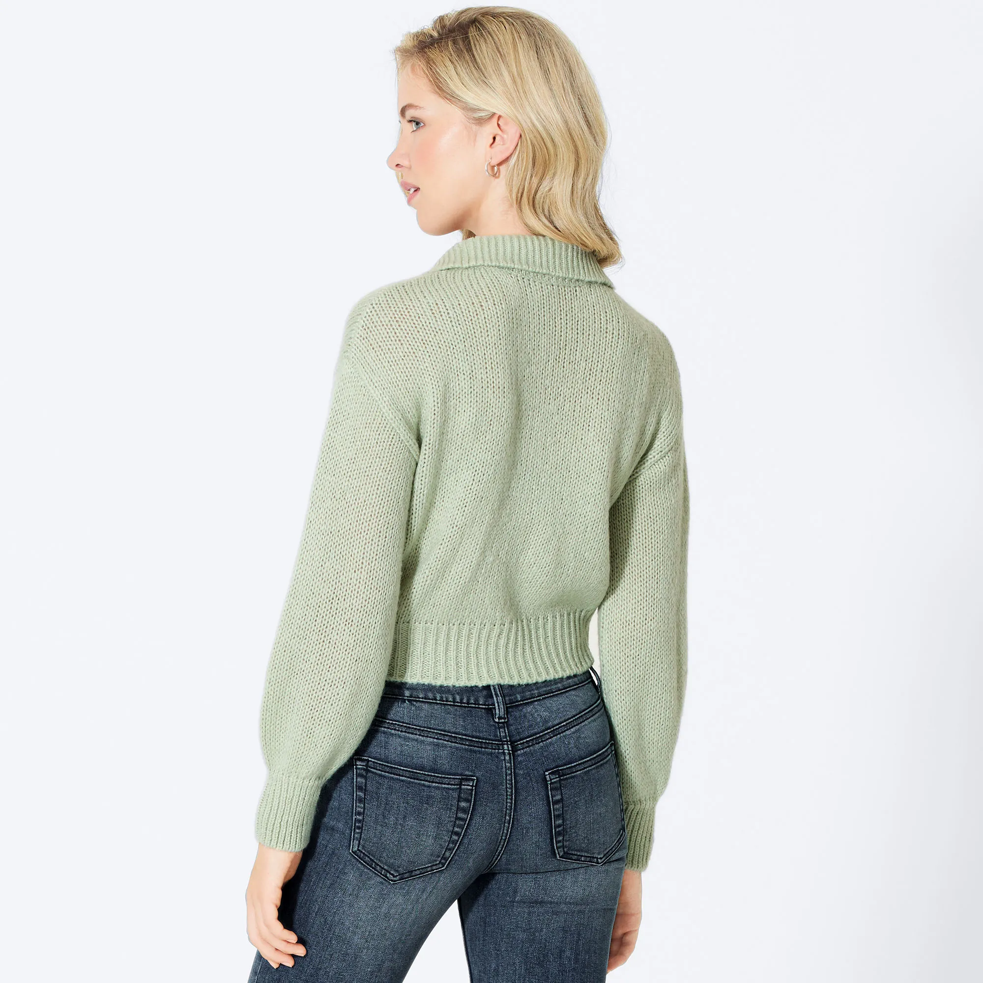 Damen-Pullover mit Troyer-Kragen