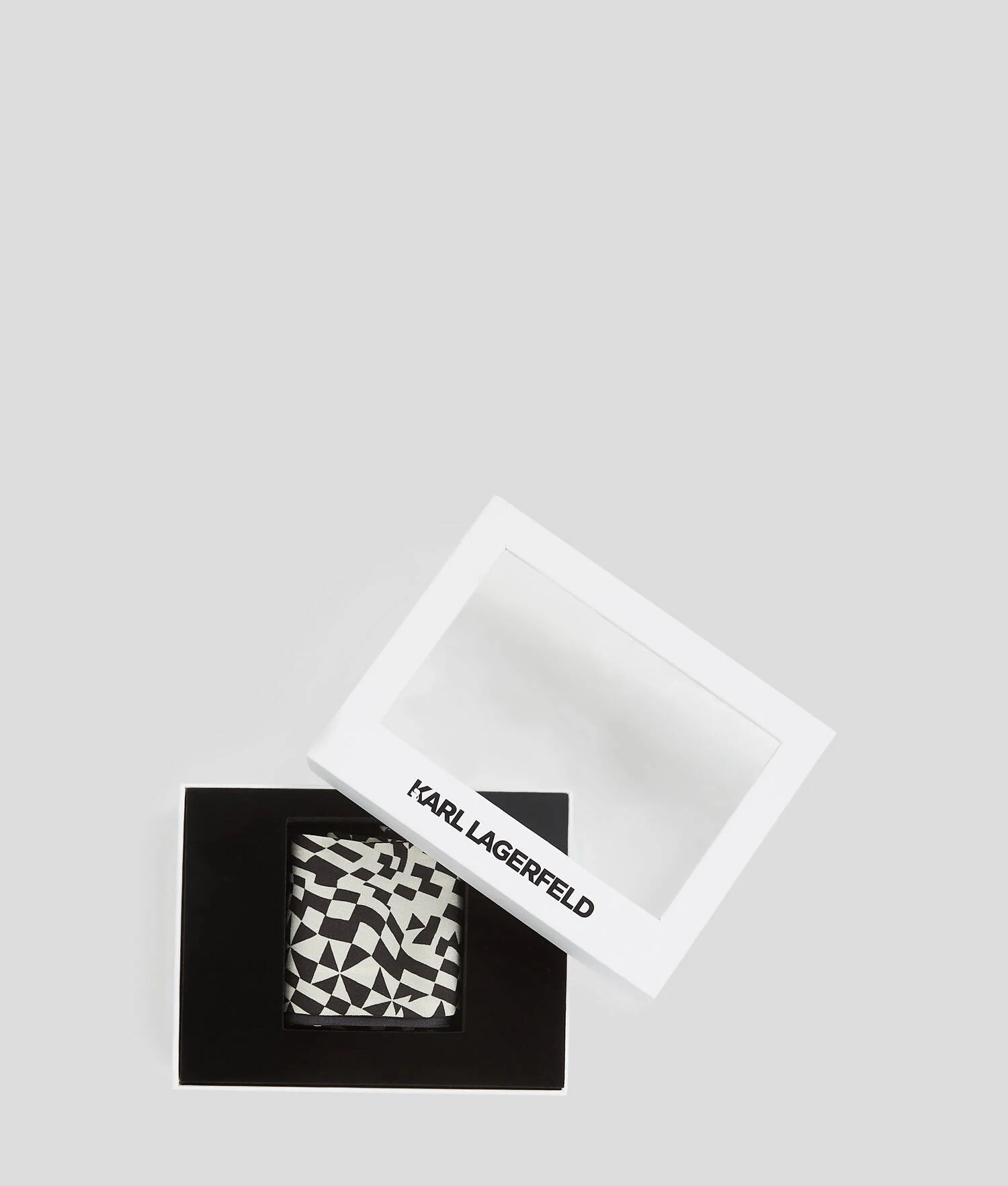 FOULARD FIN EN SOIE K/ESSENTIAL - Blanc/Noir
