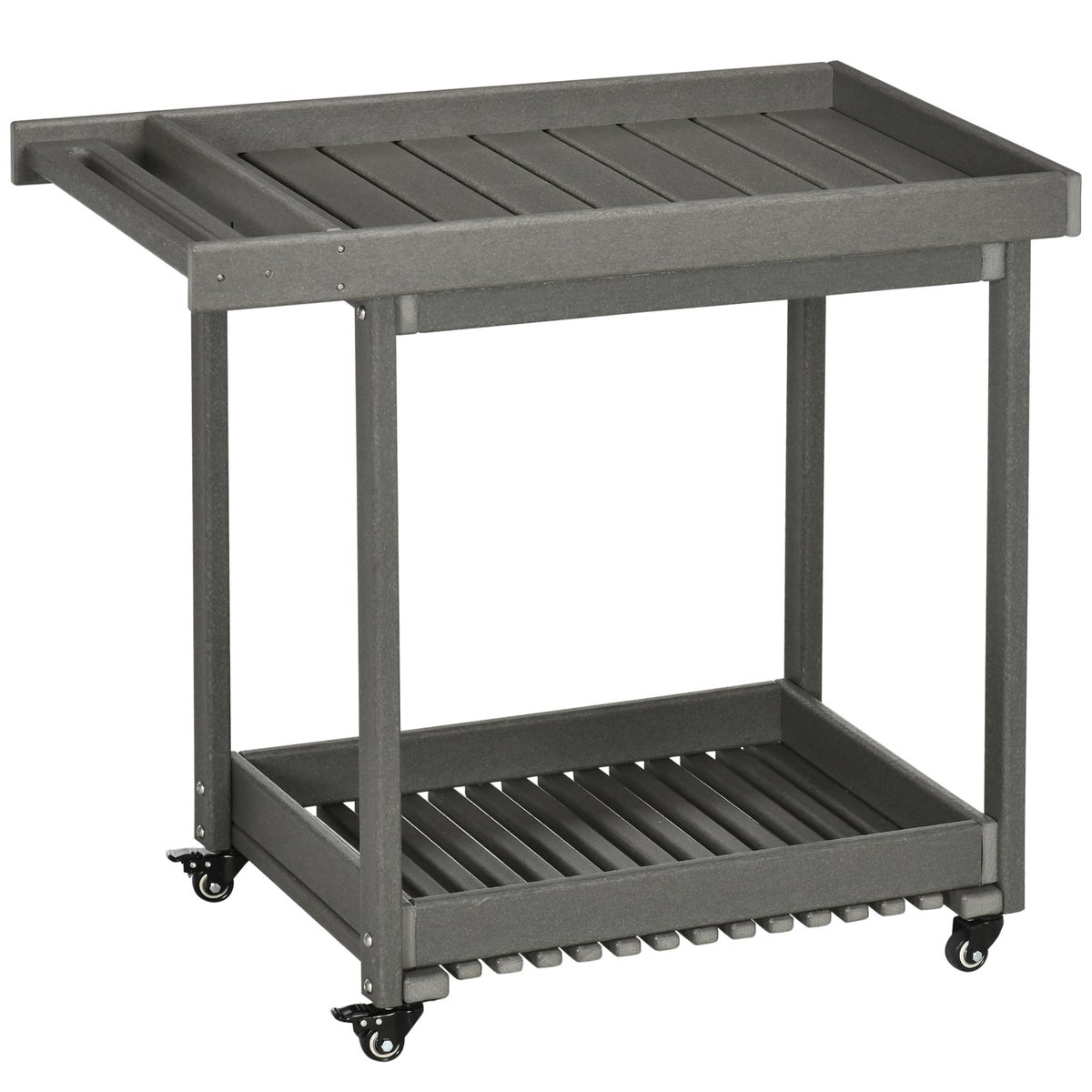 Outsunny serveerwagen, 87 x 50 x 80cm, HDPE, donkergrijs