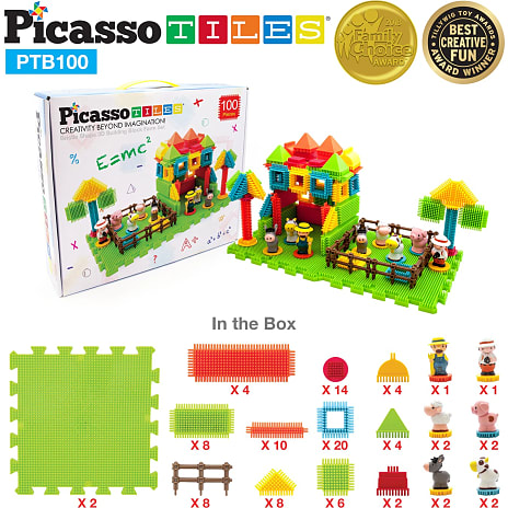 Picasso Tiles bondegårdssæt 100 dele