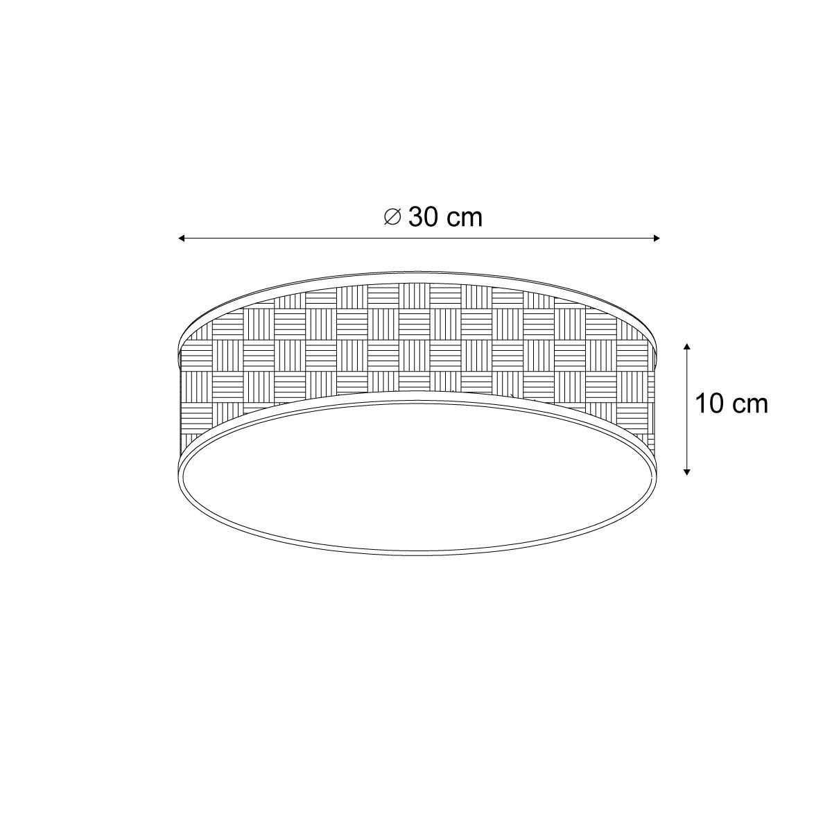 Oosterse plafondlamp rotan 30cm - Trammy