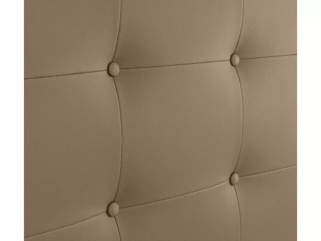 DHOME Tête de lit en Similicuir Capitonné 160x115cm avec Pieds Lits 150/160 - Marron Clair