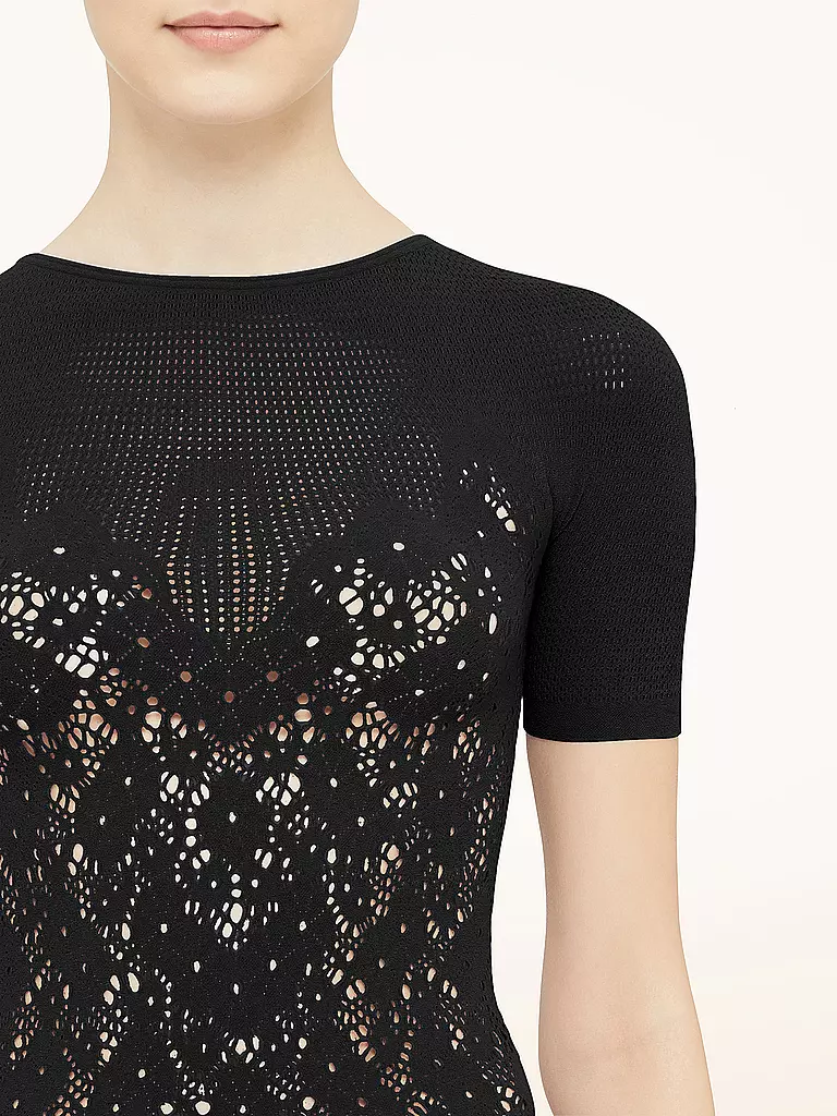 WOLFORD T-Shirt FLOWER LACE schwarz