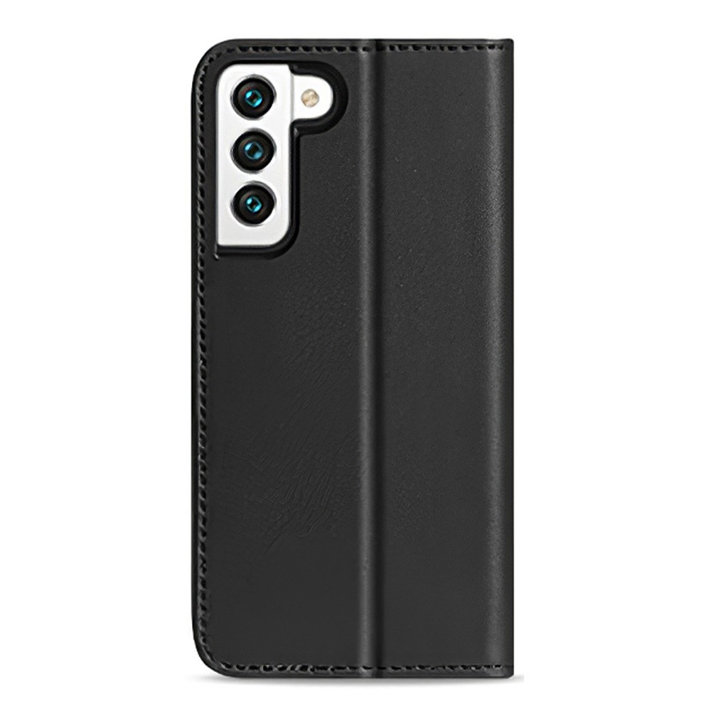 Samsung Galaxy S22 5G Flip Wallet Cover Echtleder Tasche (RFID Schutz) - Schwarz