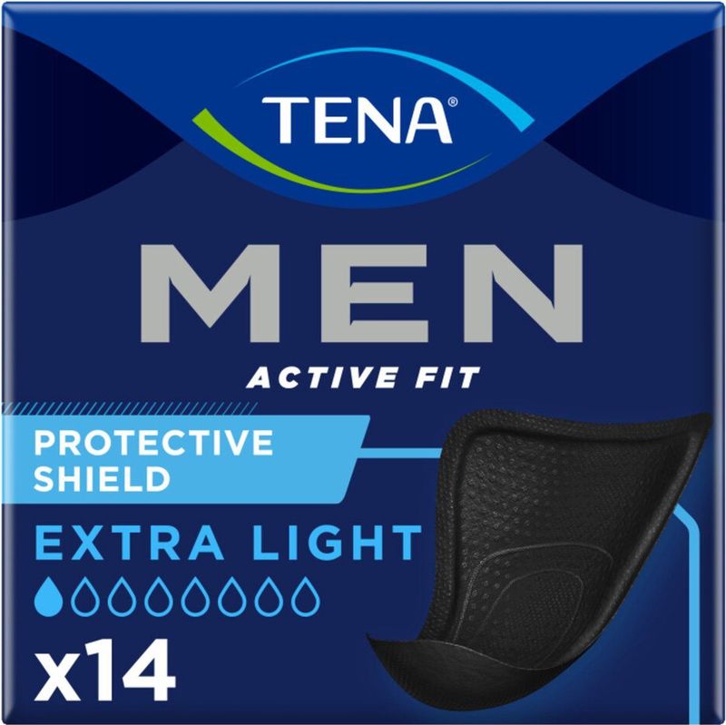 TENA - Men Protective Shield - Inlegger - 14 Stuks - Ultrathin - Zwart