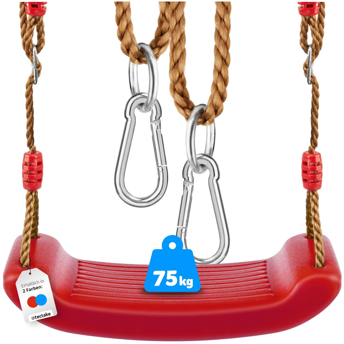 tectake Swifty schommelzitje, antislip, draagvermogen 75 kg, inclusief karabijnhaak