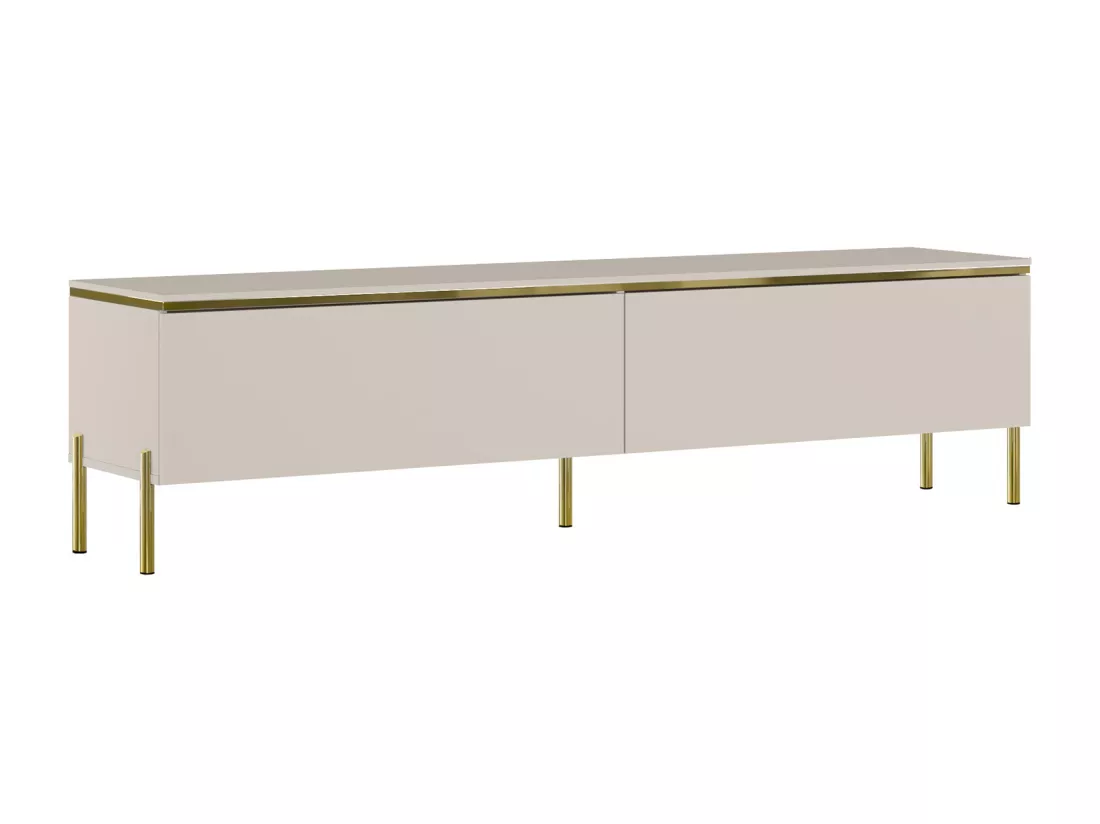 Meuble TV avec 2 portes - Beige et doré - VUKIA de Pascal MORABITO