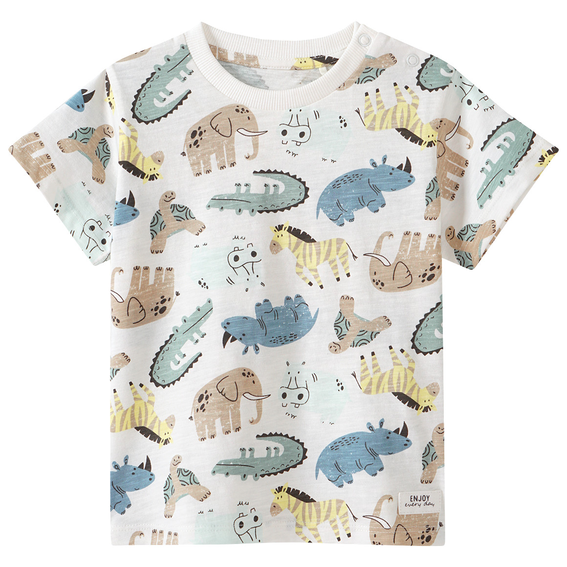 Topomini Baby T-Shirt mit Tier-Motiven weiss / bunt